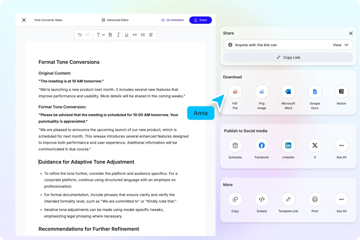 Free AI Tone Converter, Online Tone Adjustment Tool